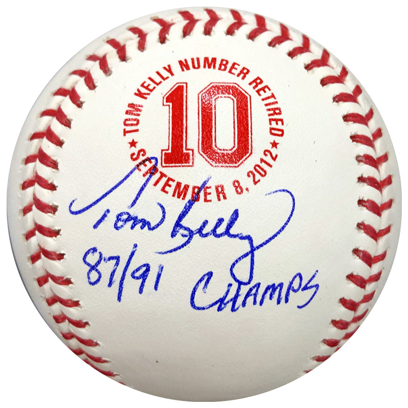 Tom Kelly Signed and Inscribed "87/91 Champs" Fan HQ Exclusive Number Retired Baseball Minnesota Twins (Number 10/10)