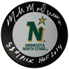 Mike Modano Autographed Minnesota North Stars Puck w/HOF and 88 #1 Pick Inscriptions (Standard Number)