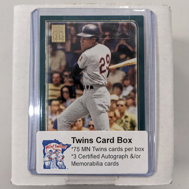 Minnesota Twins 75 Baseball Card Mystery Box w/ 3 Certified Autograph/Relic Cards!