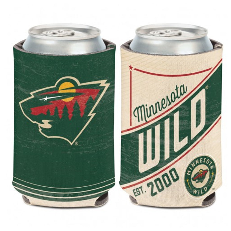 Minnesota Wild Throwback Vintage Logo 2-Sided 12 oz. Can Cooler Collectibles Wincraft   